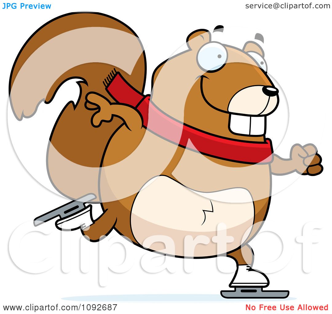 1080x1024 Clipart Chubby Squirrel Ice Skating