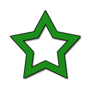300x300 Free Green Star Clipart