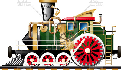 400x232 Fictional Steampunk Steam Locomotive Royalty Free Vector Clip Art