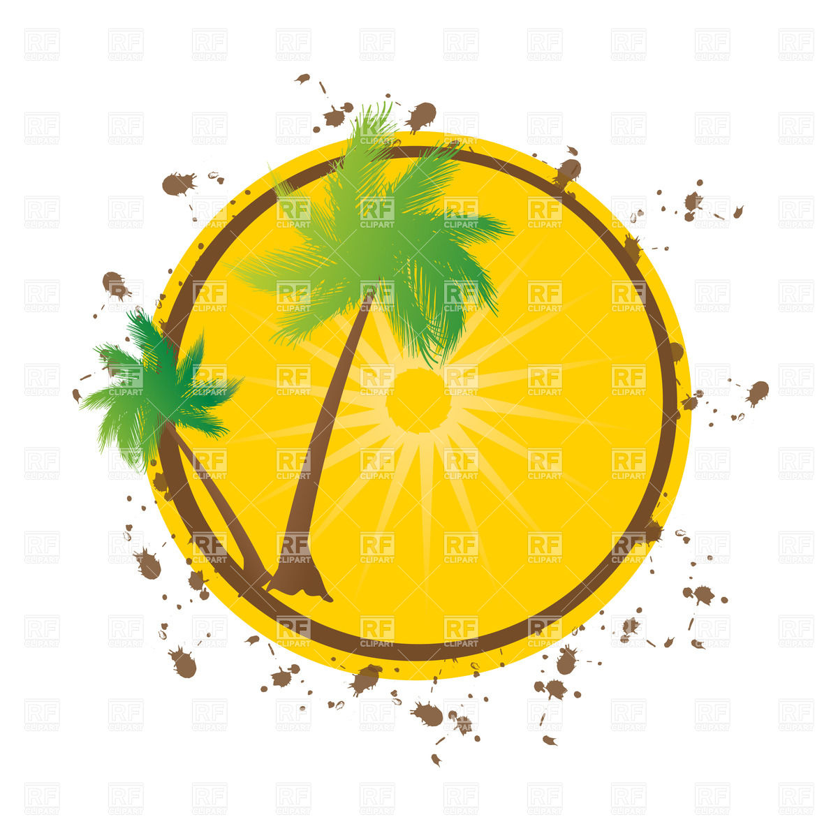 1200x1200 Summer Background With Grunge Palms Royalty Free Vector Clip Art