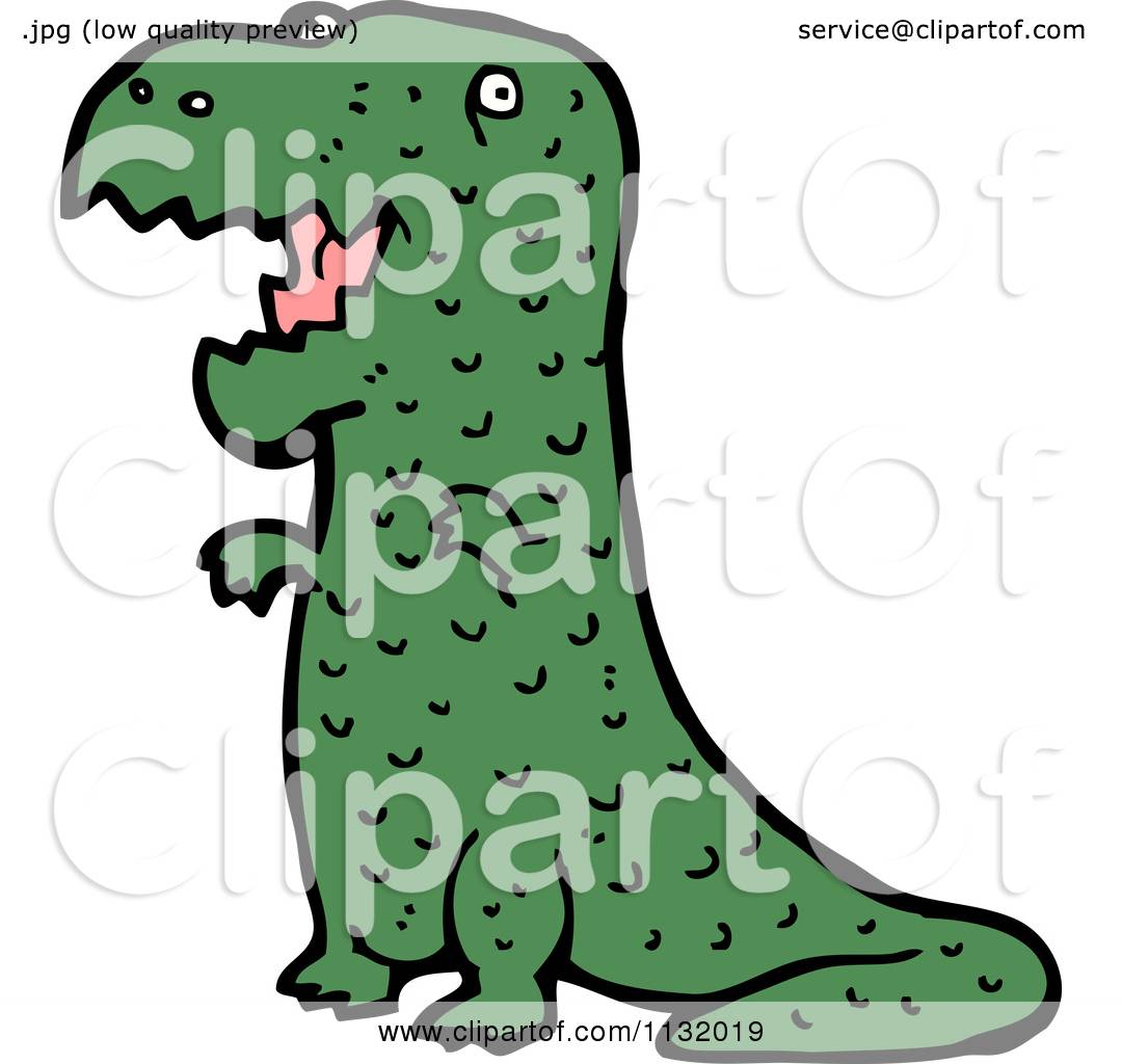1080x1024 Cartoon Of A Green T Rex Dinosaur