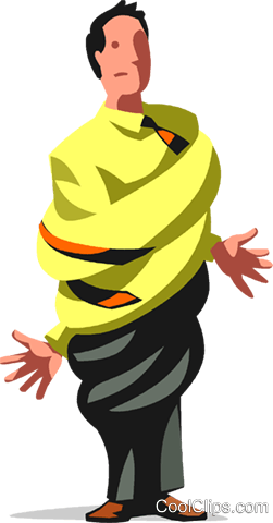 251x480 Businessman With His Arms Tangled Royalty Free Vector Clip Art