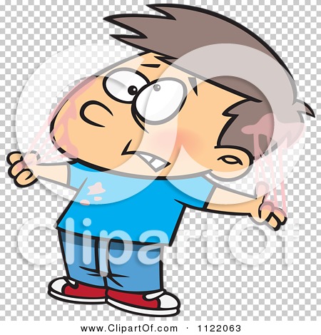 450x470 Cartoon Of A Boy Tangled In Bubble Gum