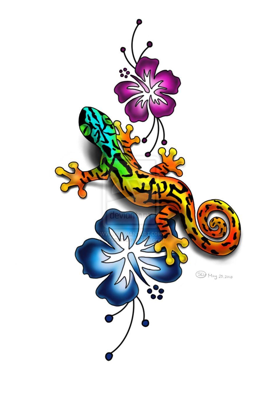 900x1350 Gecko Clipart Tattoo Design