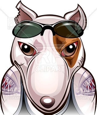 340x400 Mob Terrier With Tattoo In Sunglasses Royalty Free Vector Clip Art