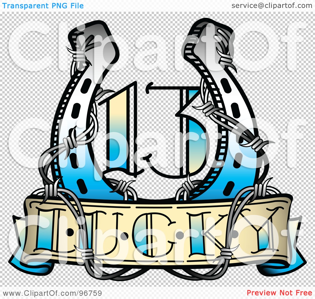 1080x1024 Royalty Free (Rf) Clipart Illustration Of A Lucky 13 Horseshoe
