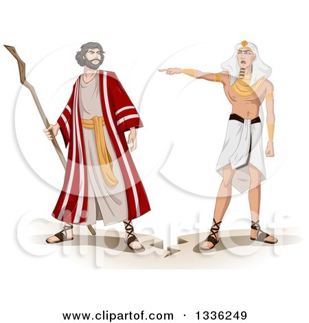 450x470 Clipart Of The Prophet Moses Standing With A Staff And The Ten