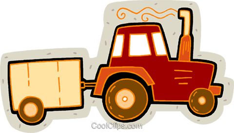 480x274 Tractor With Trailer Royalty Free Vector Clip Art Illustration