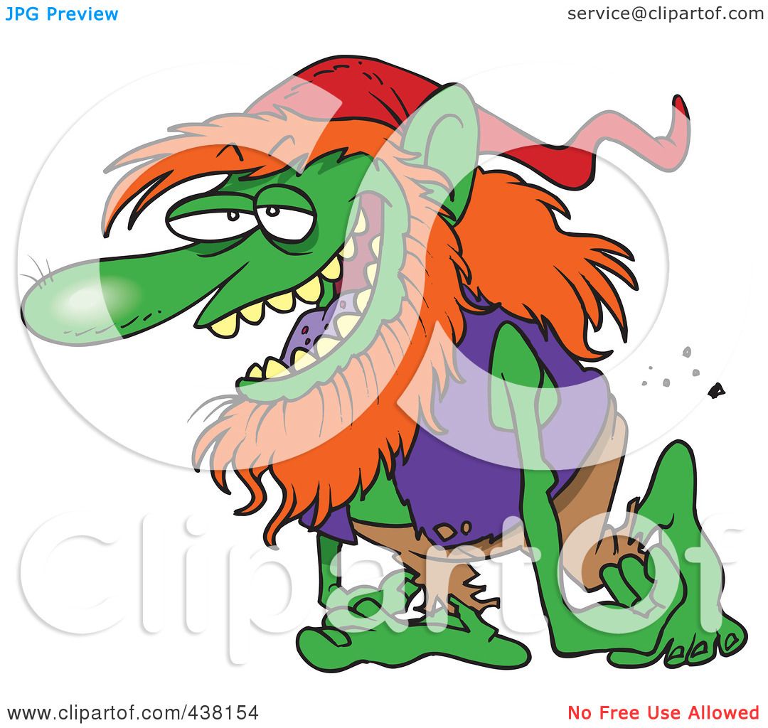 1080x1024 Royalty Free (Rf) Clip Art Illustration Of A Cartoon Troll Walking