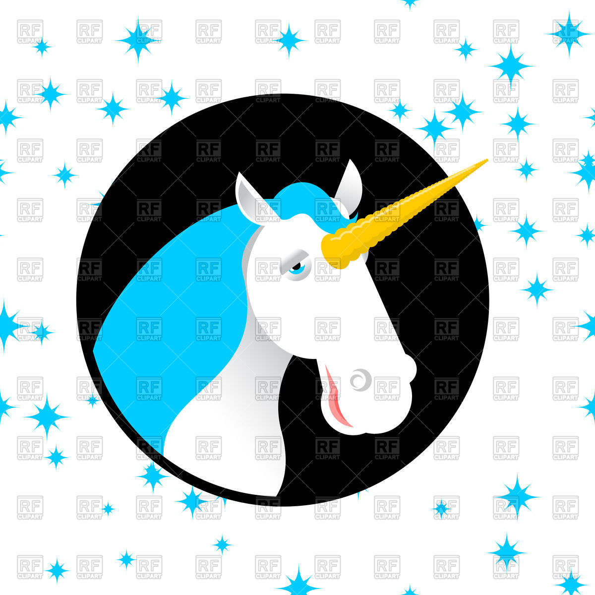 1200x1200 Fun Unicorn, Fabulous Beast With Horn Royalty Free Vector Clip Art