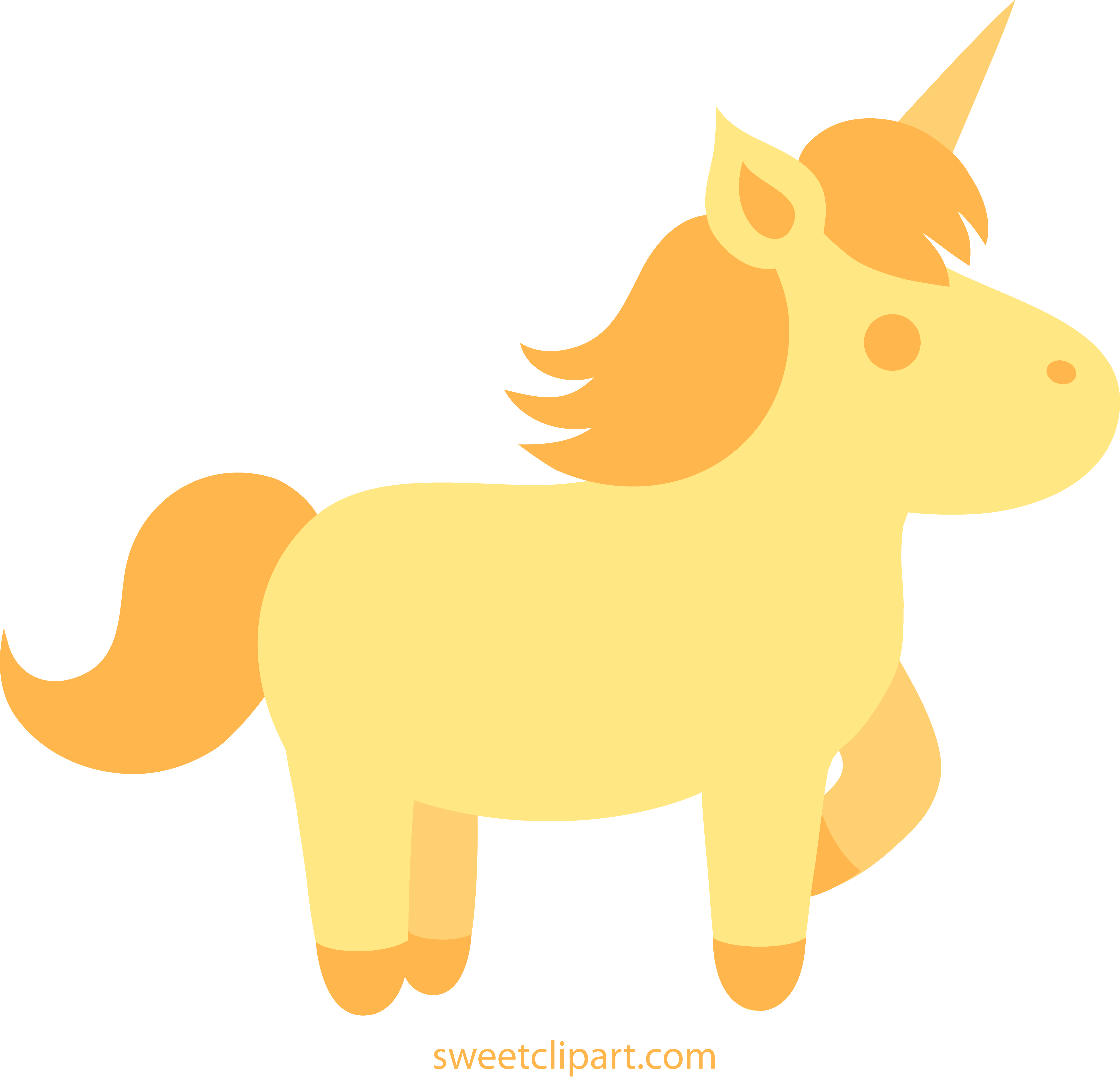5223x5028 Golden Unicorn Clip Art