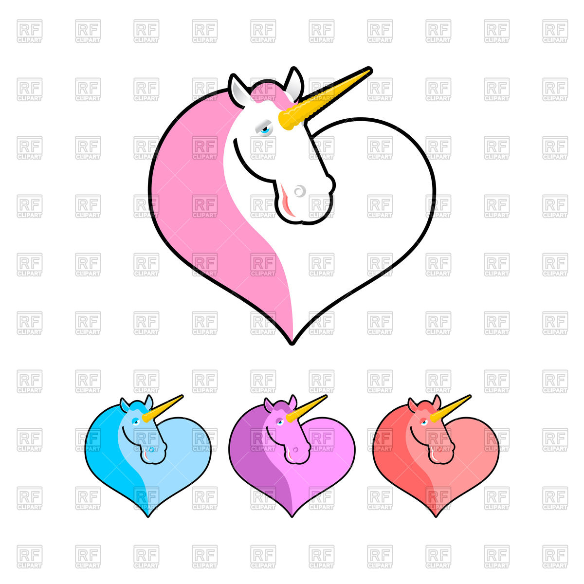 1200x1200 Heart With Unicorn Icon Royalty Free Vector Clip Art Image