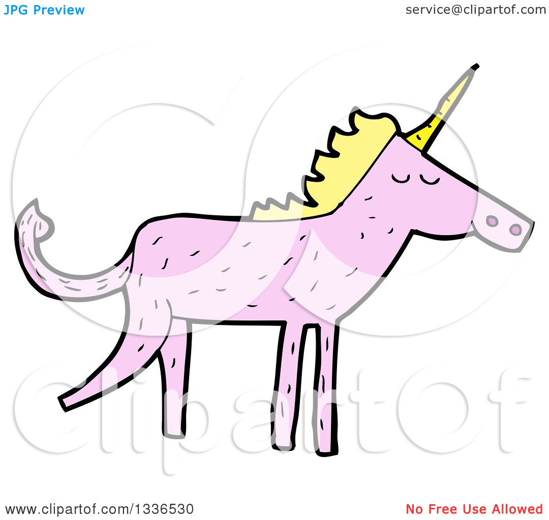 1080x1024 Clipart Of A Pink Unicorn With A Blond Mane