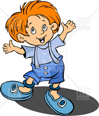 342x400 Red Haired Happy Little Boy Royalty Free Vector Clip Art Image