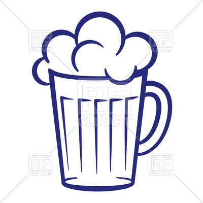 400x400 Simple Mug Of Beer With Foam Royalty Free Vector Clip Art Image