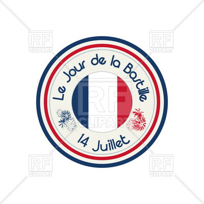 400x400 Bastille Day Celebration Stamp Royalty Free Vector Clip Art Image