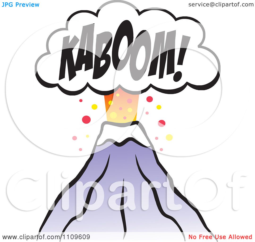 1080x1024 Clipart Noisy Volcano Erupting With A Kaboom Cloud