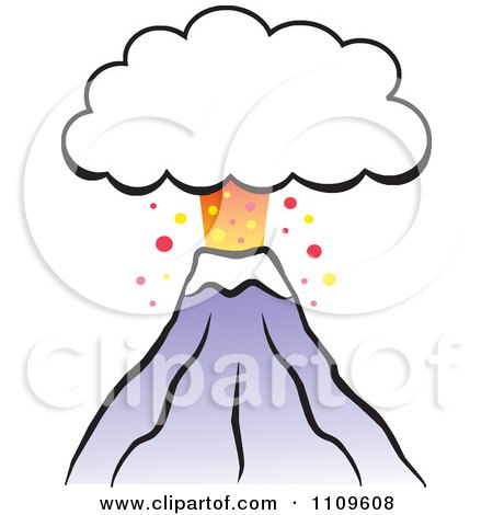 450x470 Clipart Volcano Erupting With An Ash Cloud Frame