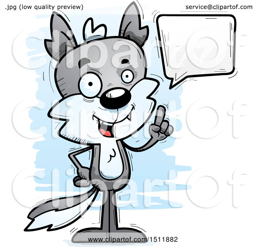 1080x1024 Clipart Of A Happy Talking Male Wolf