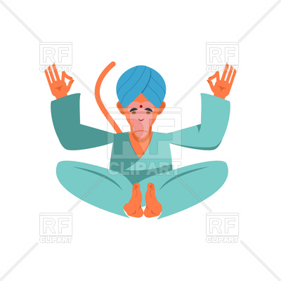 400x400 Monkey Yoga Lotus Pose Royalty Free Vector Clip Art Image