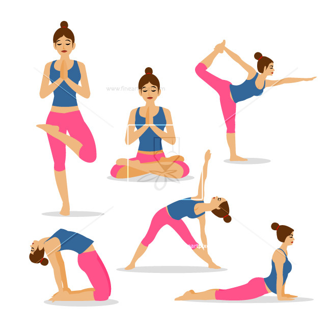 650x650 Set Of Yoga And Poses Free Vectors, Illustrations, Graphics