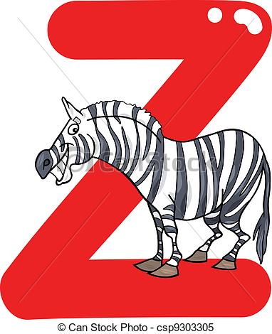 382x470 Z For Zebra. Cartoon Illustration Of Z Letter For Zebra Clipart