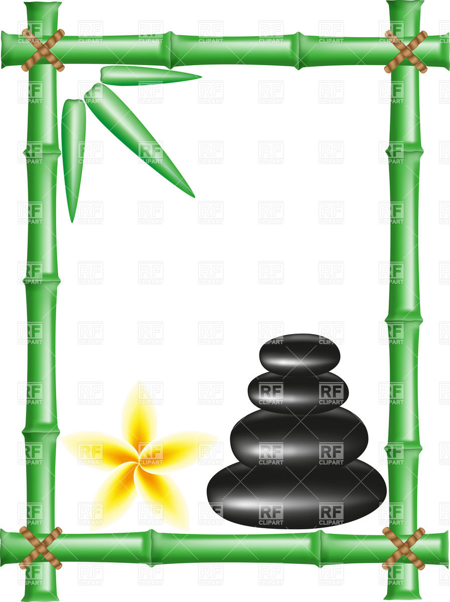 897x1200 Spa Zen Stones And Bamboo Frame Vector Image Vector Artwork