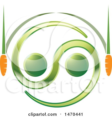 450x470 Clipart Of A Green And Orange Abstract Zen Carrot Design