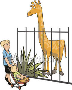 241x300 A Woman And Her Baby Looking At A Zoo Giraffe