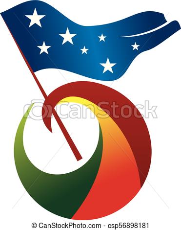371x470 Freedom Flag Logo Design Template Vector Vector