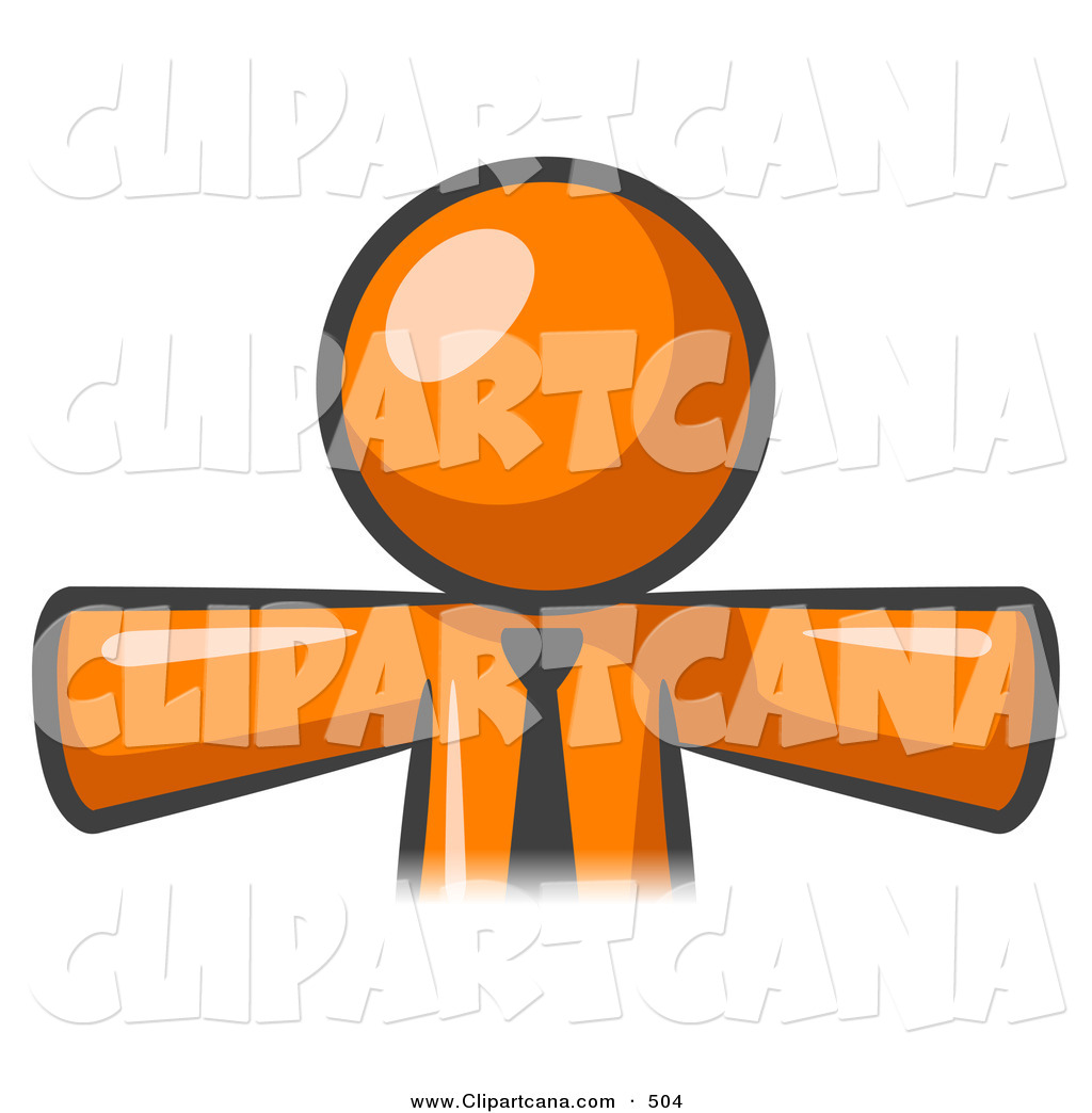 1024x1044 Vector Clip Art Of A Shiny Orange Businessman Wearing A Tie