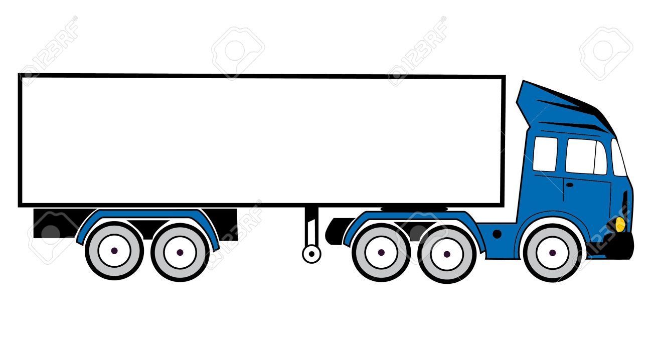 1300x712 Collection Of Tractor Trailer Line Drawing High Quality