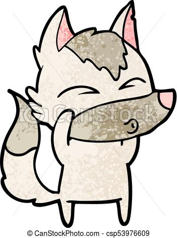 350x470 Cartoon Wolf Whistling Vector Clipart