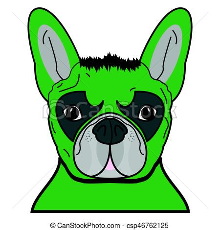 450x470 Superhero Symbol As A French Bulldog Character In Green