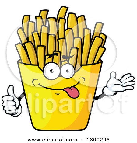 450x470 Clipart Of A Cartoon Goofy French Fries Character