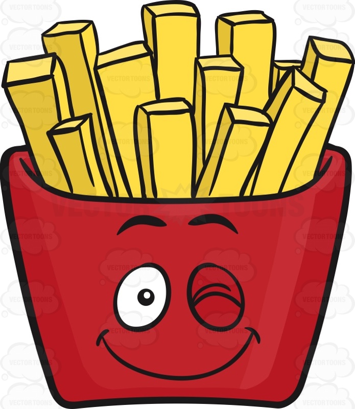 695x800 Wink Amp Smile Jolly Red Pack Of French Fries Emoji Cartoon Clipart