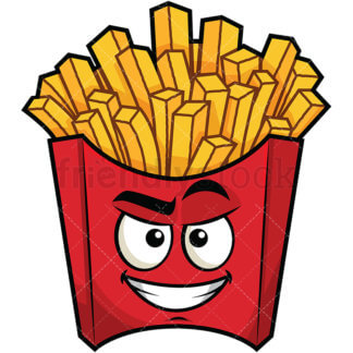 324x324 Annoyed French Fries Emoji Cartoon Vector Clipart