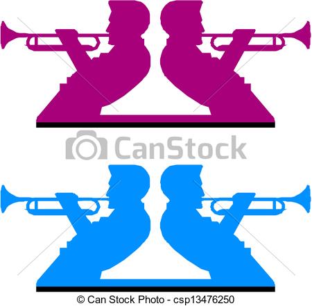 450x441 Playing Horn Clipart Vector