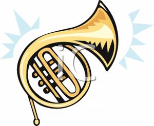 300x246 Royalty Free Clipart Image A Brass French Horn