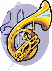 223x300 Clipart Image A French Horn With Music Notes