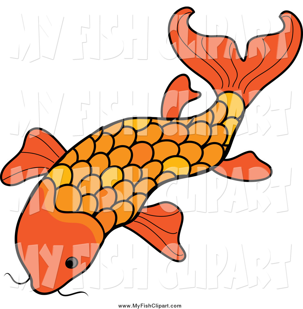 1024x1044 Clip Art Of A Orange Koi Fish By Pams Clipart
