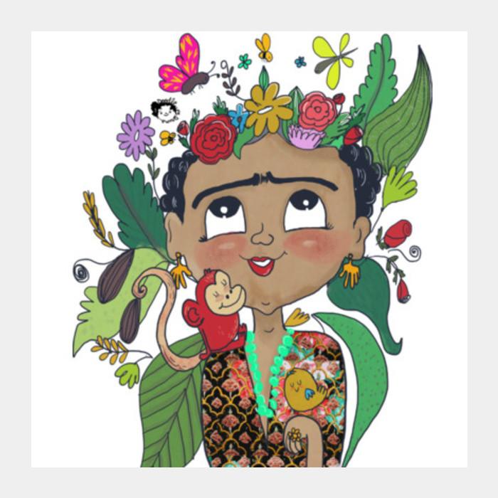 700x700 Frida Kahlo Square Art Prints Artist Doodleodrama Postergully