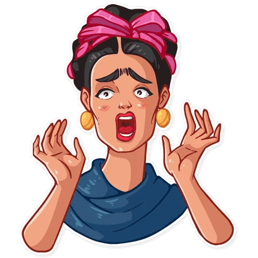 512x512 Frida Kahlo Telegram Sticker Vkontakte Clip Art