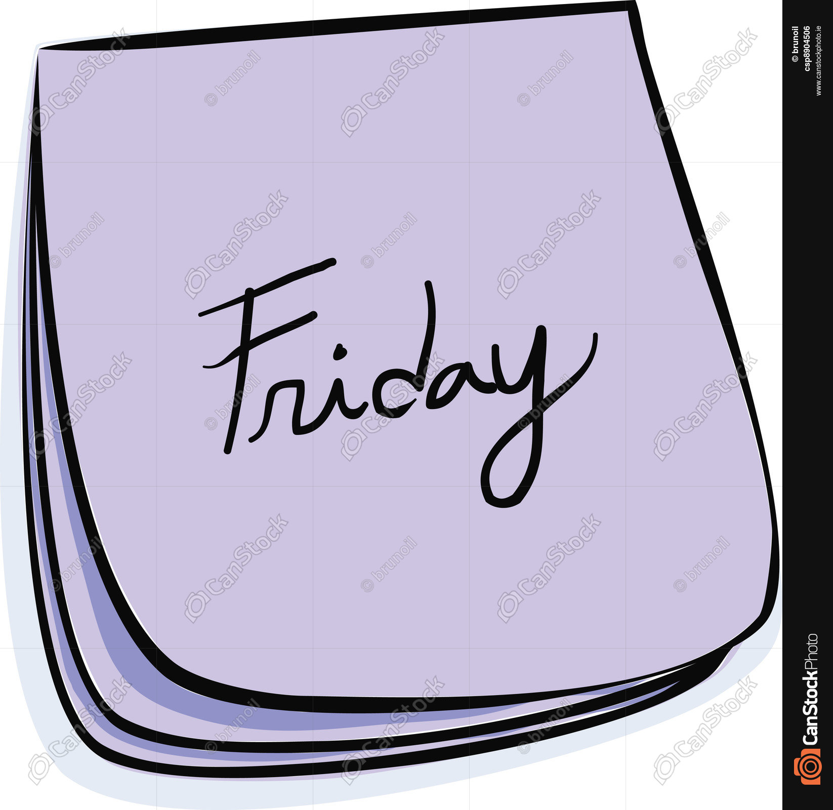 1646x1600 Friday Note. Daily Post It Notes With Handwritten Monday Clip