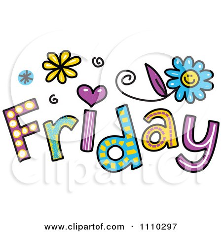 450x470 Clipart Colorful Sketched Friday Text