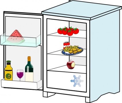 425x359 Free Fridge With Food Jhelebrant Clipart And Vector Graphics