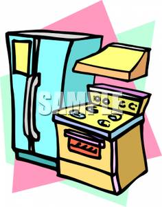236x300 A Fridge And Stove Clip Art Image