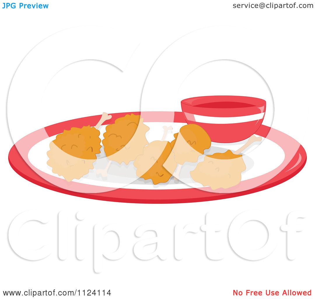 1080x1024 Cartoon Of Fried Chicken On A Plate