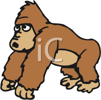 350x347 Cartoon Of A Friendly Gorilla