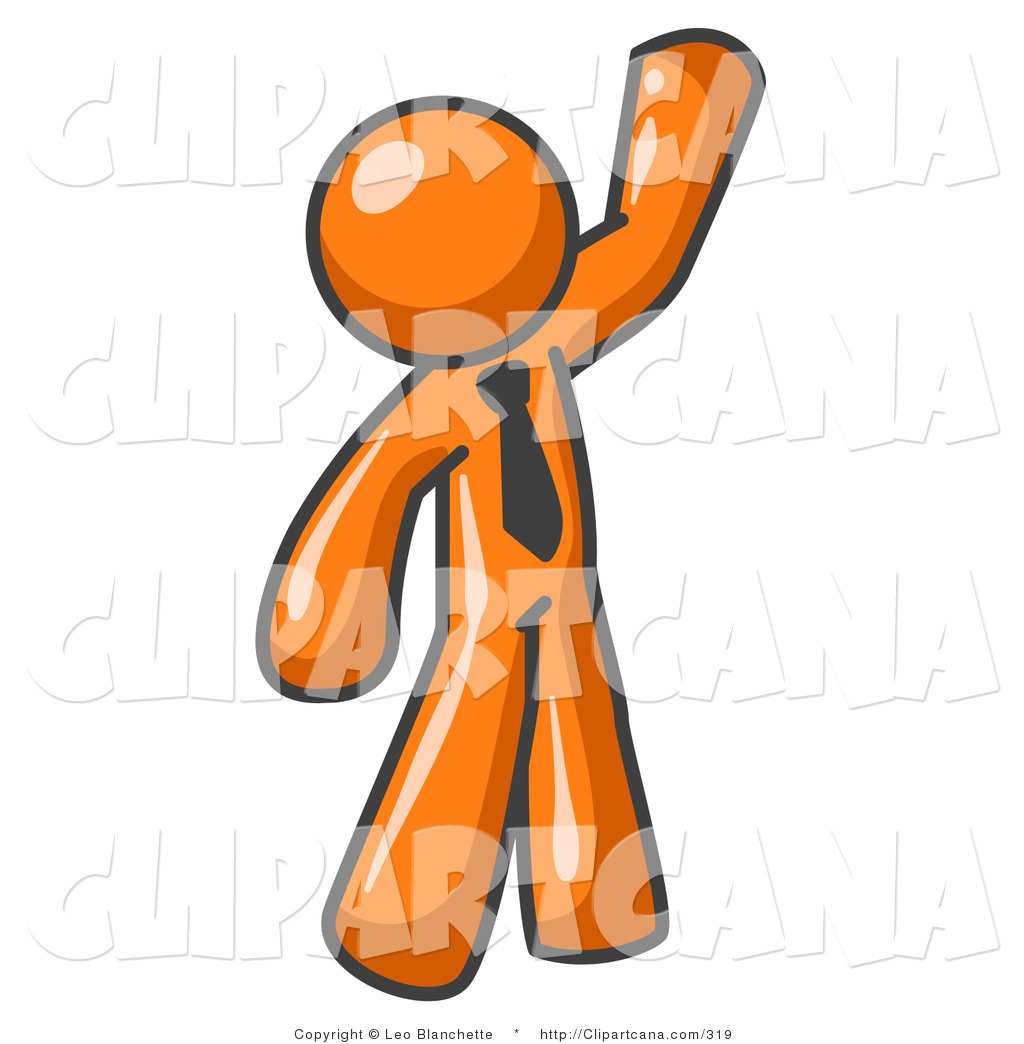 1024x1044 Vector Clip Art Of A Friendly Orange Businessman Greeting